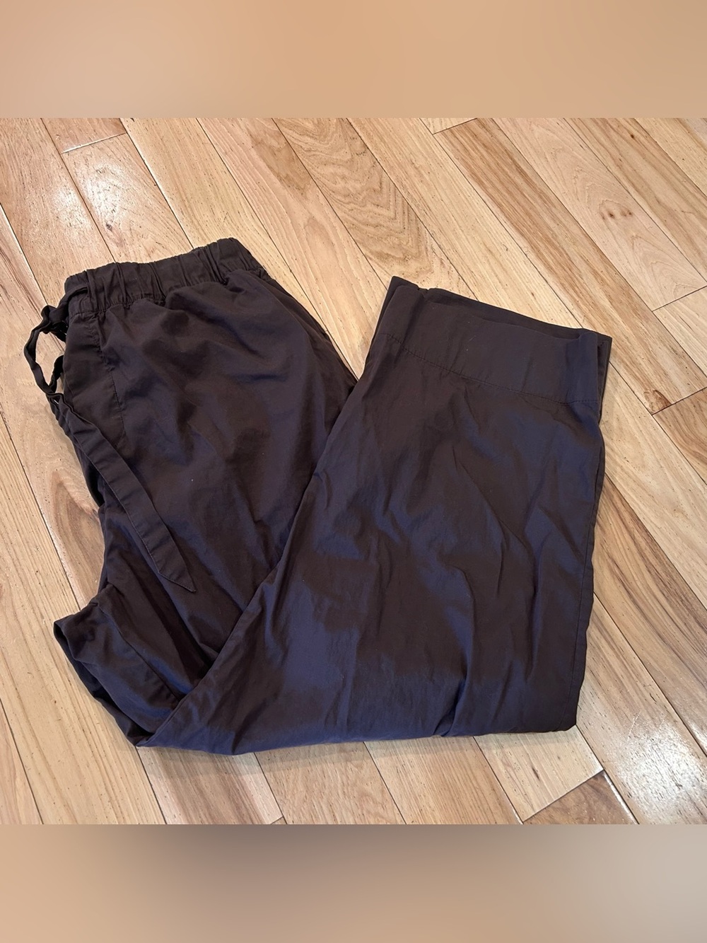 Tekla Poplin Pyjama Coffee Dark Brown Straight Leg Lightweight Pants - Size XL - Picture 3 of 9